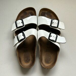 Birkenstock Arizona White Patent Leather Sandal